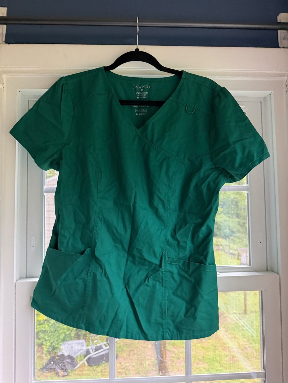 Jaanuu Women's V-Neck Scrub Top in Teal